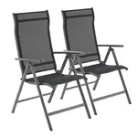 Modante SADA ZAHRADNÍ SKLÁDACÍ KŘESLA kov, textil