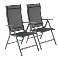 Modante SADA ZAHRADNÍ SKLÁDACÍ KŘESLA kov, textil