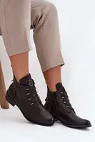 Boto Nízké kotníkové boty s podšívkou na zip s ozdobou hnědé Nevalia