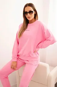 Polski Dámská bavlněná souprava s potiskem Minimal světle růžová