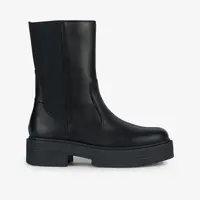 Černé dámské kožené kozačky Geox Spherica - Dámské