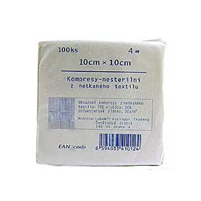 Kompres Net.text.nesteril.10x10/100ks 4 Vrstvy