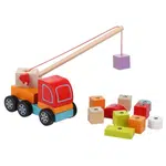 CUBIKA 13982 Autožeriav s magnetom - drevená skladačka 14 dielov