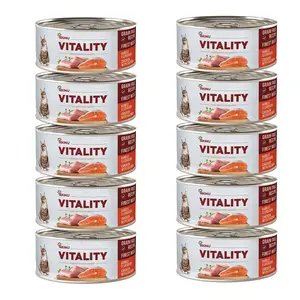 Akinu VITALITY Kuřecí & losos konzerva pro kočky 10 x 70 g