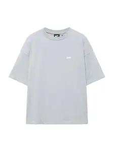 Pull&Bear Tričko 'STWD'  modrosivá / biela