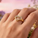 Brass Micro Pave Clear Cubic Zirconia Cuff Rings