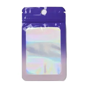 Rectangle Glitter Holographic PVC Resealable Packaging Bags