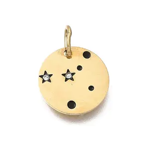 Twelve Constellations 304 Stainless Steel Enamel Pendants