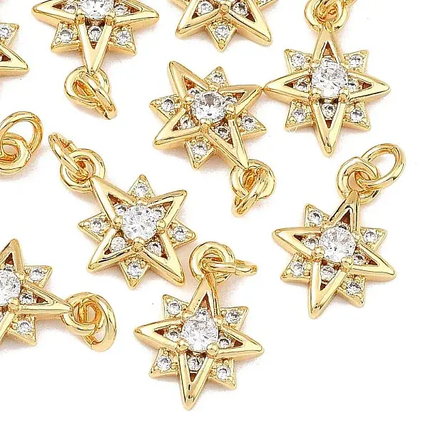 SHEGRACE Brass Clear Cubic Zirconia Charms