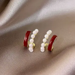 Valentine's Day Alloy & Resin Stud Earrings