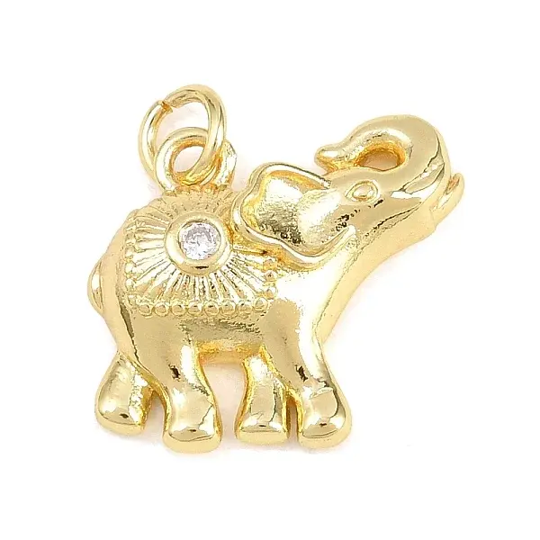 Brass Micro Pave Clear Cubic Zirconia Pendants