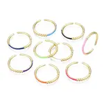 Real 16K Gold Plated Brass Enamel Cuff Rings