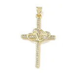 Brass Micro Pave Clear Cubic Zirconia Pendants