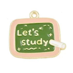 Back to School Alloy Enamel Pendants