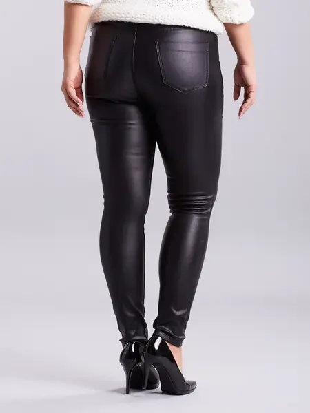 Čierne voskované nohavice PLUS SIZE