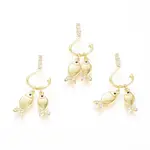 Brass Micro Pave Cubic Zirconia Pendants