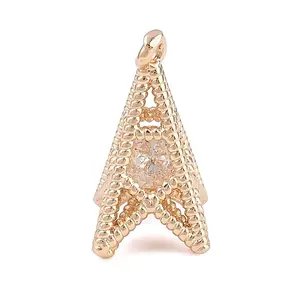 Brass Micro Pave Clear Cubic Zirconia Pendants