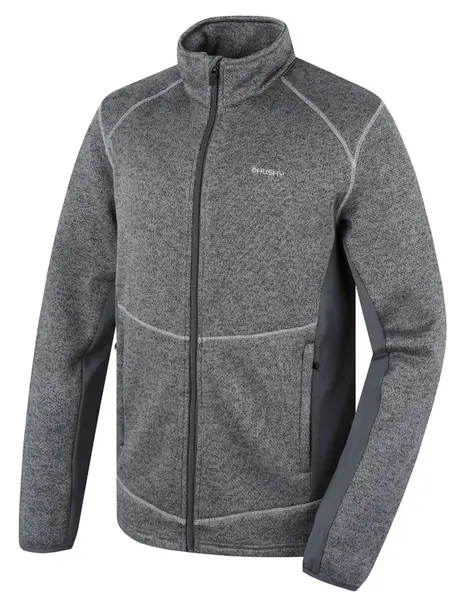 Husky Alan M XXXL, dark grey Pánský fleecový svetr na zip