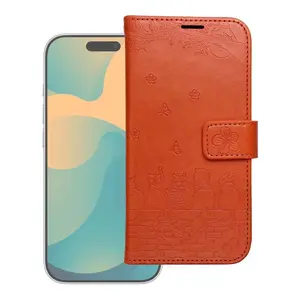Flipové pouzdro MEZZO Book case pro Apple iPhone 17, cats brown