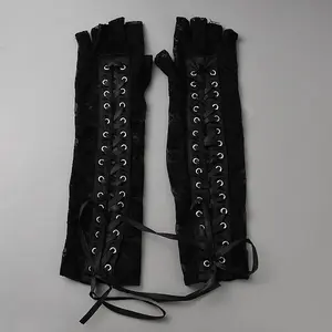 Polyester Lace Fingerless Long Gloves