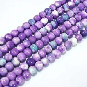 Synthetic Ocean White Jade Beads Strands
