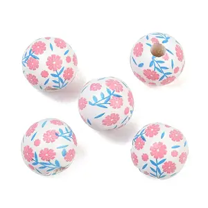 Printed Wood European Beads