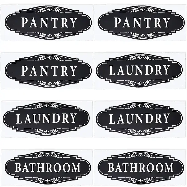 3Pcs 3 Styles PVC Self-adhesive Sign Label Paper