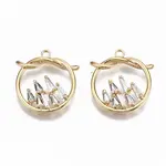 Brass Micro Pave Clear Cubic Zirconia Pendants
