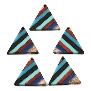 Transparent Resin & Walnut Wood Pendants