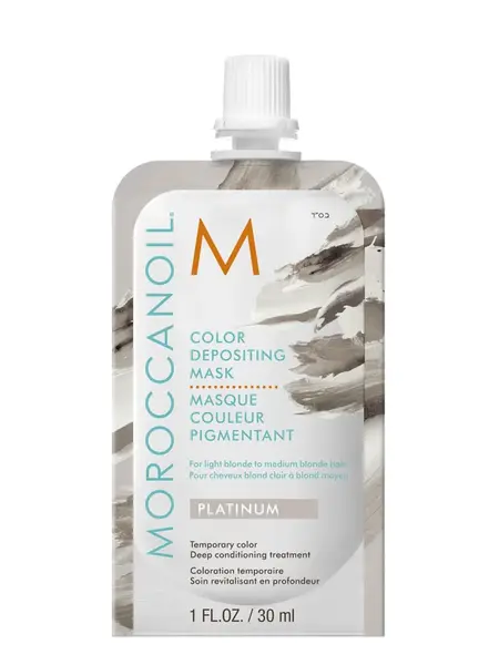 Tónující maska na vlasy Moroccanoil Color Depositing - Platinum, 30 ml + dárek zdarma
