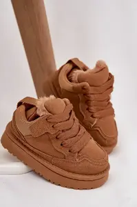 Boto Detské tenisky s teplým podšívkou Camel Mireen