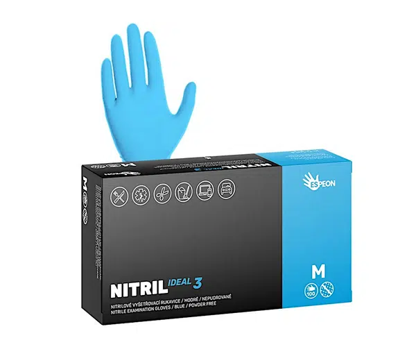 Silnější nitrilové rukavice Espeon Nitril Ideal 3 - 100 ks, modré, velikost M (100180)
