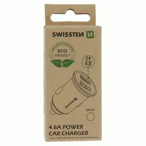ADAPTÉR SWISSTEN CL 2x USB 4,8A METAL STŘÍBRNÁ