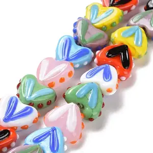 Heart Handmade Lampwork Beads Strands