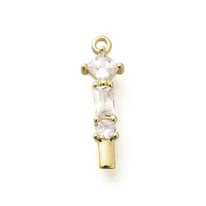 Brass Micro Pave Cubic Zirconia Pendants