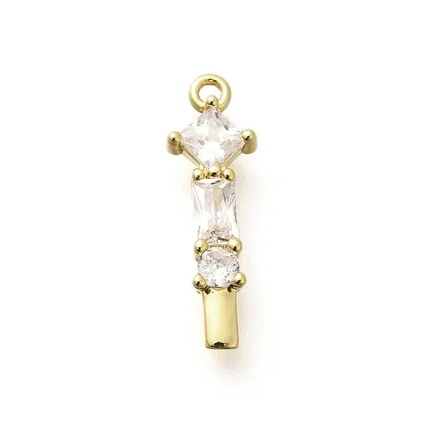 Brass Micro Pave Cubic Zirconia Pendants