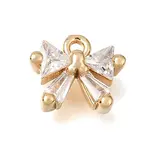 Brass Micro Pave Clear Cubic Zirconia Pendants