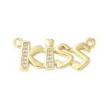 Brass Micro Pave Clear Cubic Zirconia Links