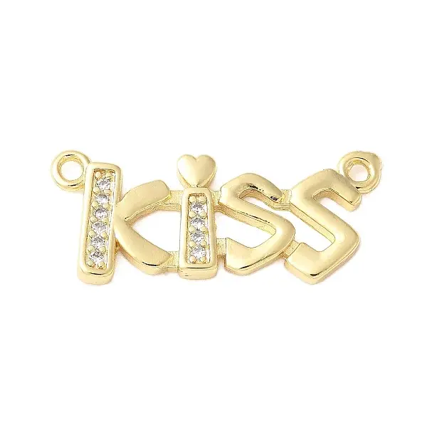 Brass Micro Pave Clear Cubic Zirconia Links
