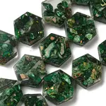 Dyed Natural Imperial Jasper with Resin Beads Strands