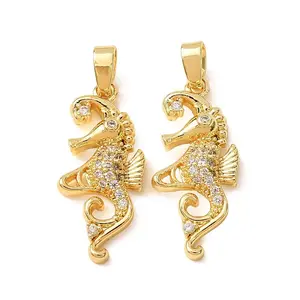 Brass Micro Pave Clear Cubic Zirconia Pendants