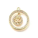 Brass Micro Pave Cubic Zirconia Pendants