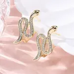 Brass Clear Cubic Zirconia Hoop Earrings