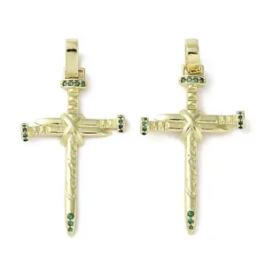 Rack Plating Brass Cubic Zirconia Pendants
