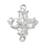 Brass Pave Clear Cubic Zirconia Connector Charms