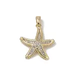 Brass Micro Pave Clear Cubic Zirconia Pendants