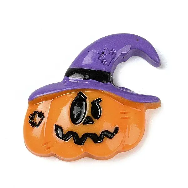 Pumpkin with Witch Hat Halloween Opaque Resin Decoden Cabochons
