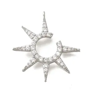 Brass Micro Pave Cubic Zirconia Pendants