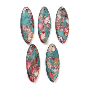 Dyed Synthetic Imperial Jasper Pendants