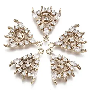 Brass Micro Pave Cubic Zirconia Chandelier Component Links